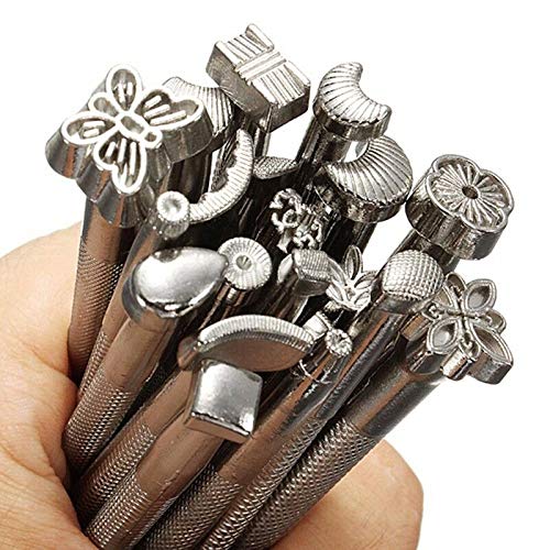 DUJISO 20 PCS Leather Stamping Tool Leather Carving Working Saddle Making Tools DIY Leather Craft Stamps Set DIY Hammer - Image 3