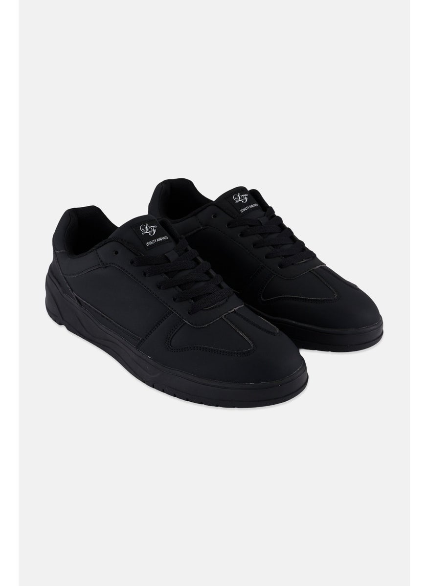 Loyalty and Faith - Men Trevol Lace Up Training Sports Shoes, Black - Image 1