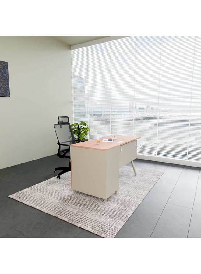 NEO FRONT FURNITURE L-Shaped Manager & CEO Office Table with Drawer – 1600×1400×750mm Executive Desk with MDF Top & Metal Legs (XS-Y-B16)  - Image 4