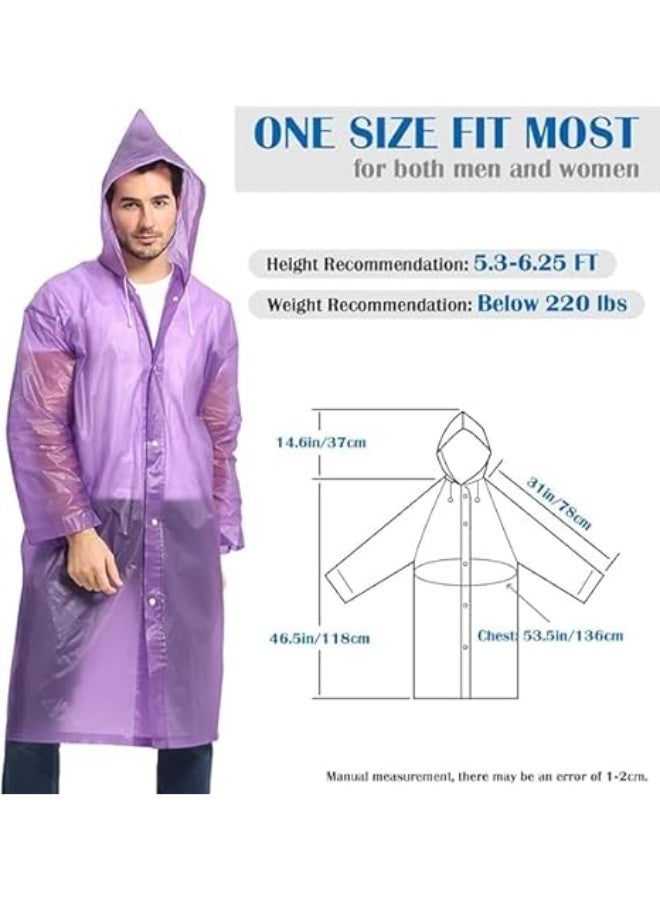 Reusable adult EVA waterproof raincoat with a portable and packable design for travel, camping, and outdoor activities; long, thick rain jacket for men and women. - Image 2