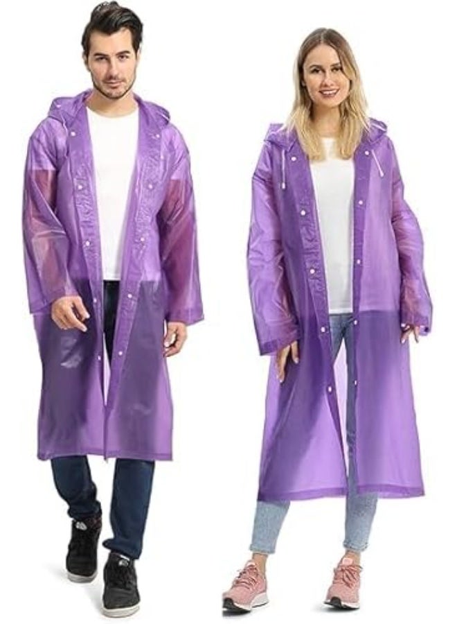 Reusable adult EVA waterproof raincoat with a portable and packable design for travel, camping, and outdoor activities; long, thick rain jacket for men and women. - Image 1