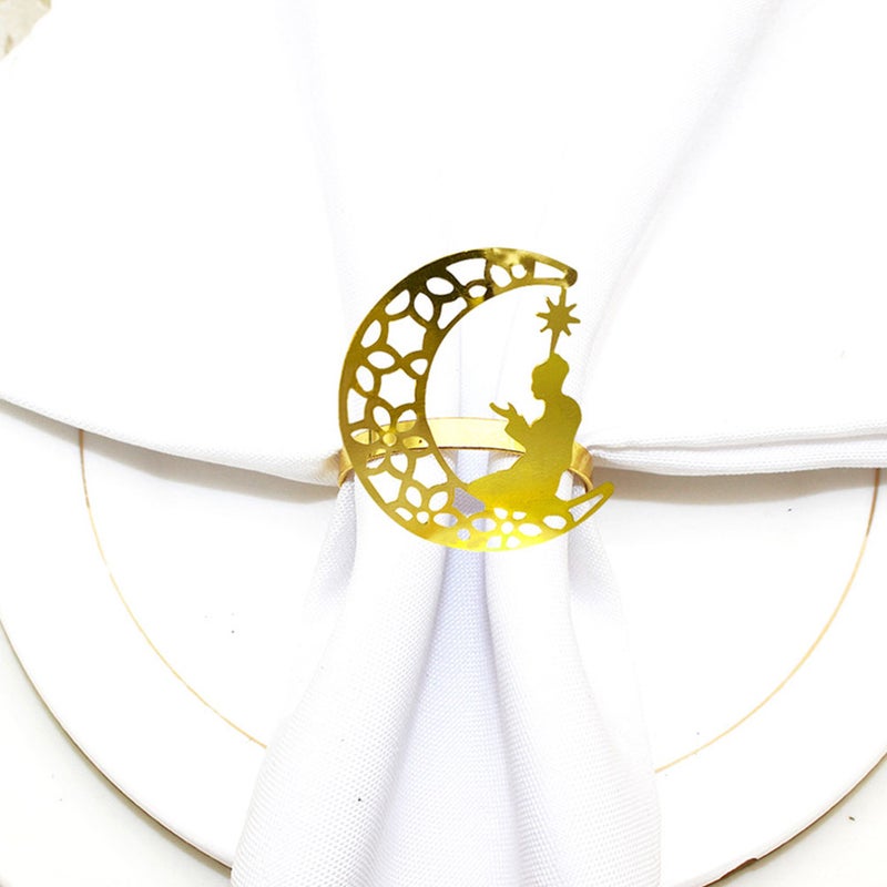 6pcs Napkin Buckle Eid Mubarak Napkin Holder Decorative Serviette Holder - Image 4