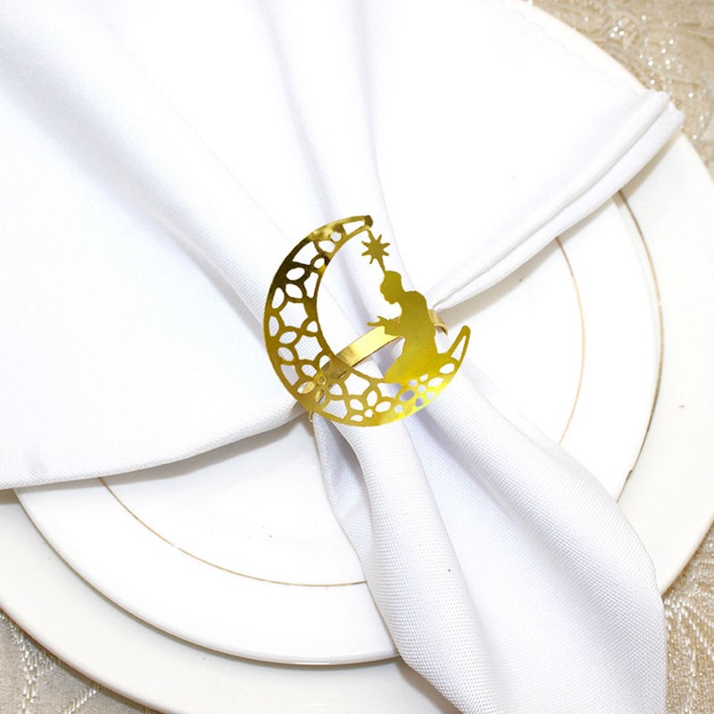 6pcs Napkin Buckle Eid Mubarak Napkin Holder Decorative Serviette Holder - Image 3