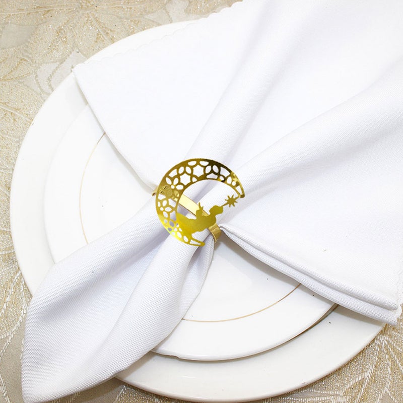 6pcs Napkin Buckle Eid Mubarak Napkin Holder Decorative Serviette Holder - Image 5