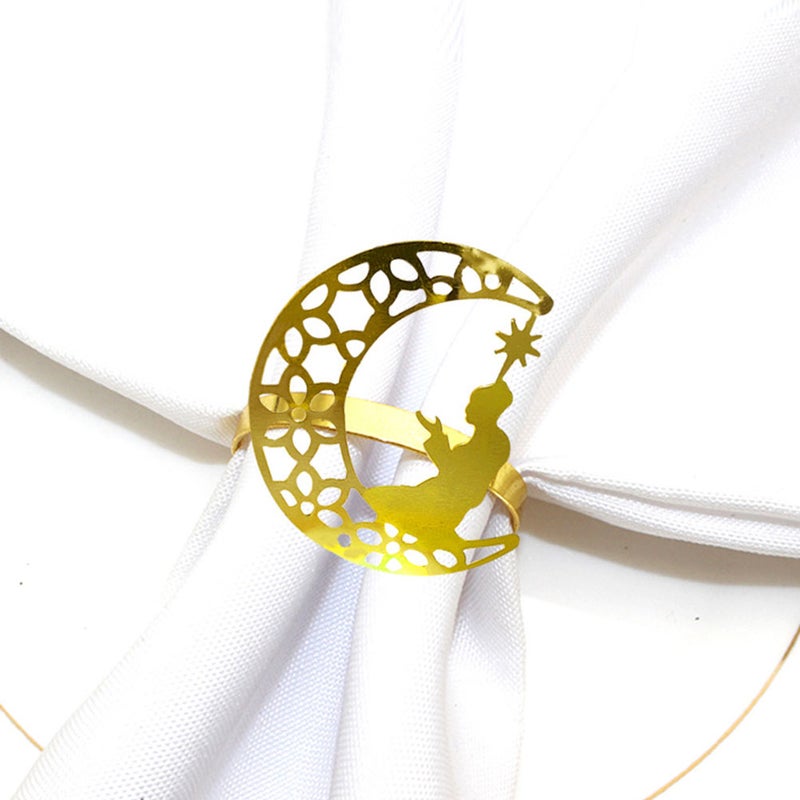 6pcs Napkin Buckle Eid Mubarak Napkin Holder Decorative Serviette Holder - Image 2