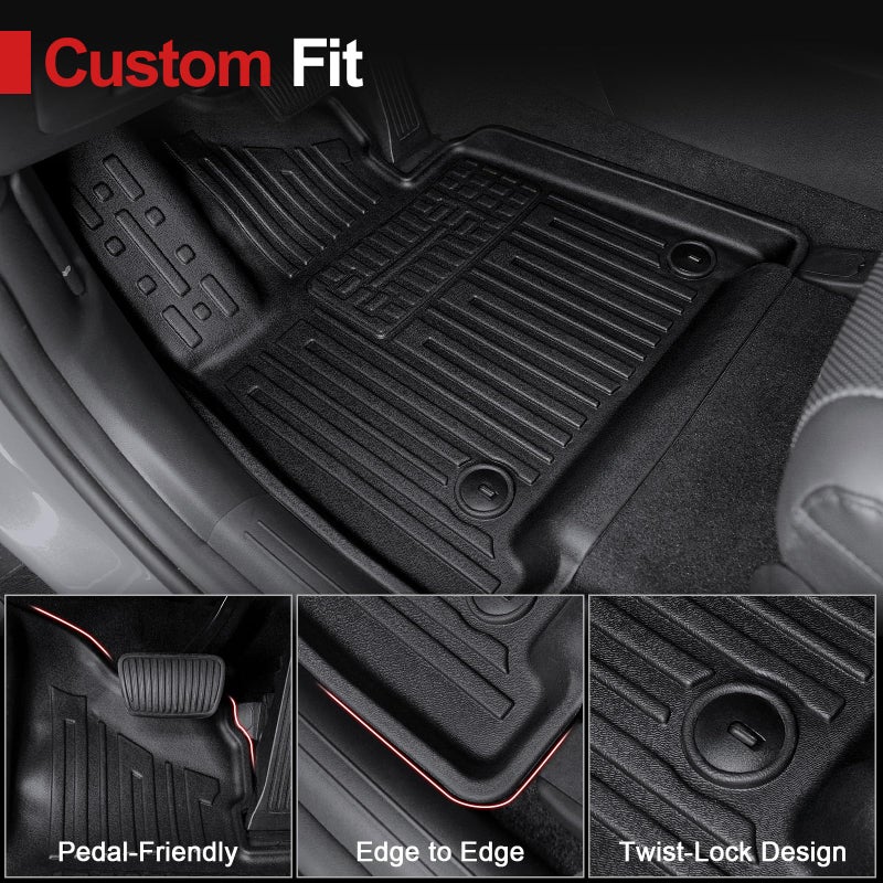 HOUCLEMIC Floor Mats for 2024 2025 2026 Hyundai Santa Fe (Fit Hybrid and Gas), TPE All Weather Protection Durable Trunk Cargo Mat with Backrest Mat for Hyundai Santa Fe - Image 3