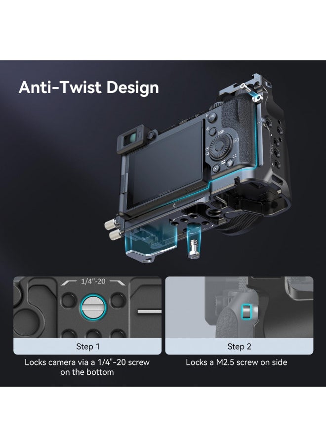 SMALLRIG SmallRig Cage Kit for Sony A7C II / A7CR with a Cable Clamp for HDMI, Full Access Vlog Making Camera Video Cage for Sony Alpha 7C II/Alpha 7CR with Hinge Arm, Built-in QR Plate for Arca - 4422  - Image 3