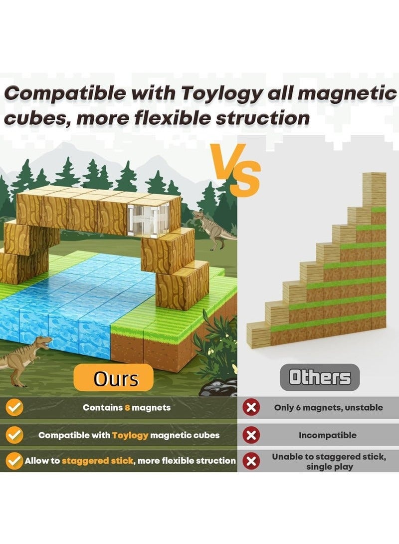 Western 108PCS Magnetic Blocks-Build Mine Magnet World Set for Boys & Girls Age 3-5 6-8, STEM Sensory Toys for Toddlers Gifts for 3+ Years Old Girls Boys,2cm Magnet Cubes Classroom Must Haves Construction Toys - Image 5