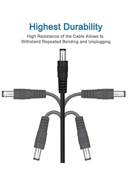 KEBILSHOP KEBILSHOP Dc Male to Female PowerAdapter Extension Cable dc Plug Extension Cord 55mm x 21mm 12v Extension for CCTVLED Strip 2 M65 FeetBlack  - Image 5