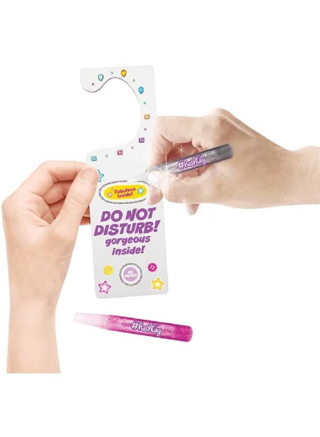 هاشتاج مجموعة 11 قطعة من علامات الابواب الأنيقة والعصرية مع ملصقات متعددة الألوان 26 × 5 × 18 سم HTMC2101 - Image 2