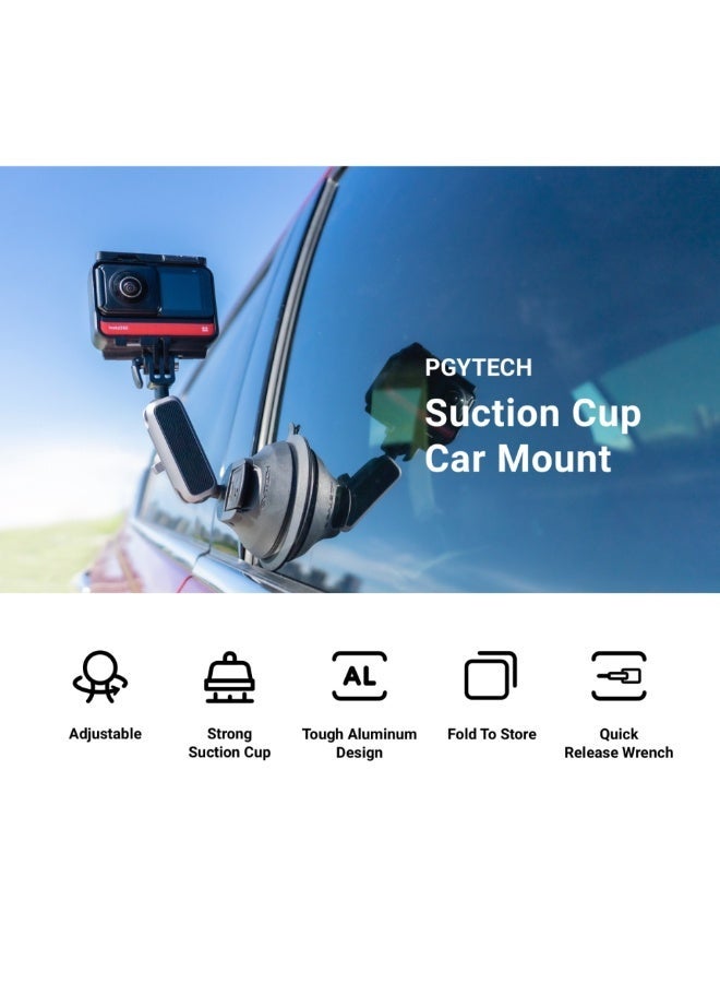 Insta360 حامل سيارة بكوب شفط | حامل كاميرا قوي وآمن مع مفصل كروي مزدوج قابل للتعديل بزاوية 360° لـ X4/X5/GO 3S/سلسلة ONE – سهل التركيب، لقطات مستقرة - Image 2