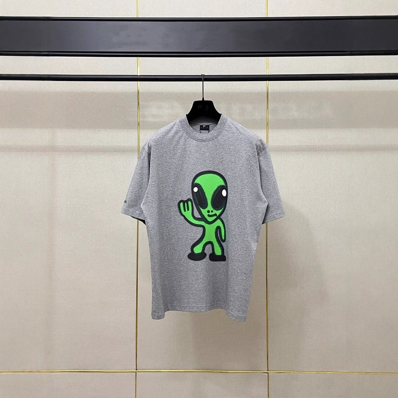 2025 Paris B Brand Alien Logo Embroidered Letter Unisex Short-Sleeve T-Shirt Trendy Men'S Selection Casual Versatile - Image 3