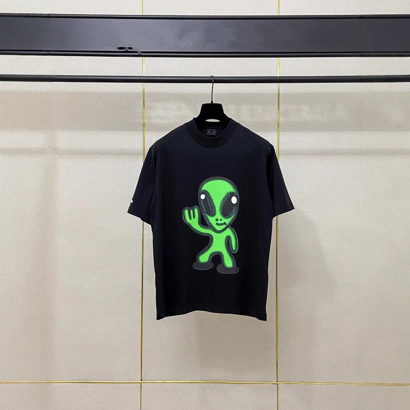 2025 Paris B Brand Alien Logo Embroidered Letter Unisex Short-Sleeve T-Shirt Trendy Men'S Selection Casual Versatile - Image 2