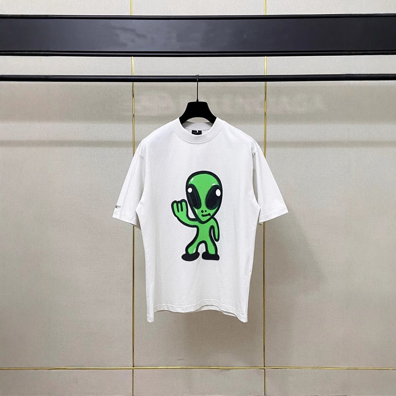 2025 Paris B Brand Alien Logo Embroidered Letter Unisex Short-Sleeve T-Shirt Trendy Men'S Selection Casual Versatile - Image 4