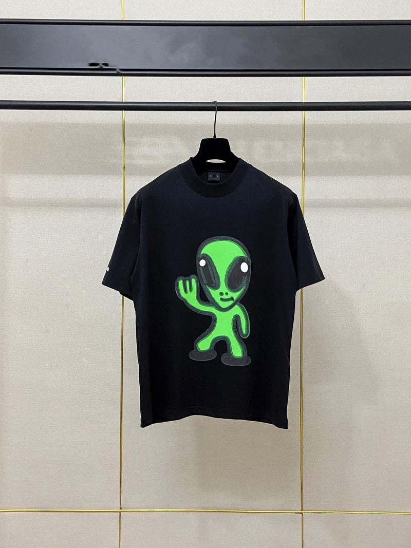 2025 Paris B Brand Alien Logo Embroidered Letter Unisex Short-Sleeve T-Shirt Trendy Men'S Selection Casual Versatile - Image 1