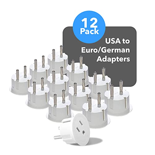 OREI American USA to European Schuko Germany Plug Adapters CE Certified Heavy Duty - 12 Pack - Image 3