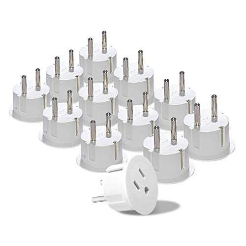 OREI American USA to European Schuko Germany Plug Adapters CE Certified Heavy Duty - 12 Pack - Image 1