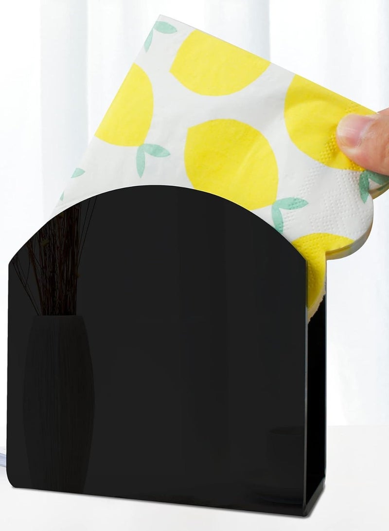 TPGP Napkin Holder Acrylic Napkin Holders for Tables | Clear Paper Napkin Holder Stand | Tabletop Freestanding Tissue Box Dispenser for Dinner, Kitchen, Restaurant, Home Decor, Bar Accessories (Black) - Image 3