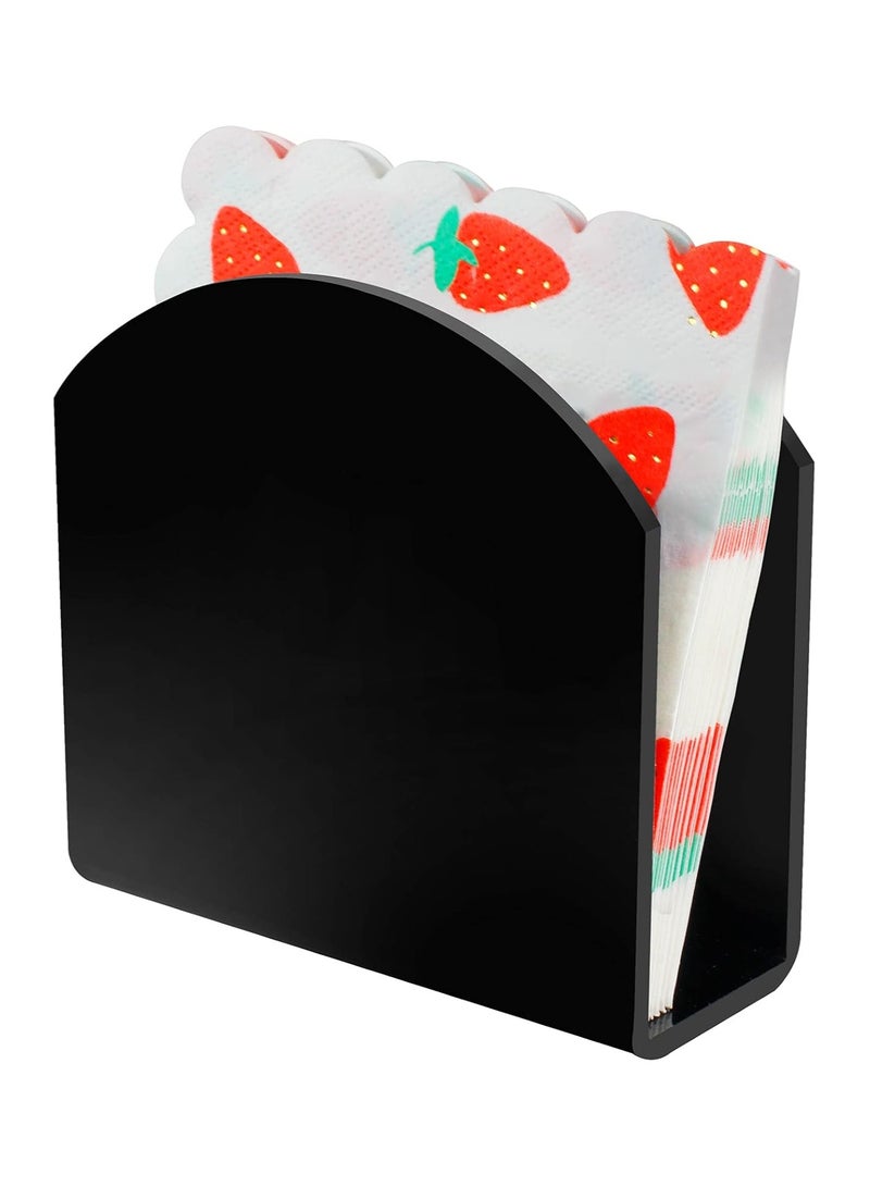 TPGP Napkin Holder Acrylic Napkin Holders for Tables | Clear Paper Napkin Holder Stand | Tabletop Freestanding Tissue Box Dispenser for Dinner, Kitchen, Restaurant, Home Decor, Bar Accessories (Black) - Image 1