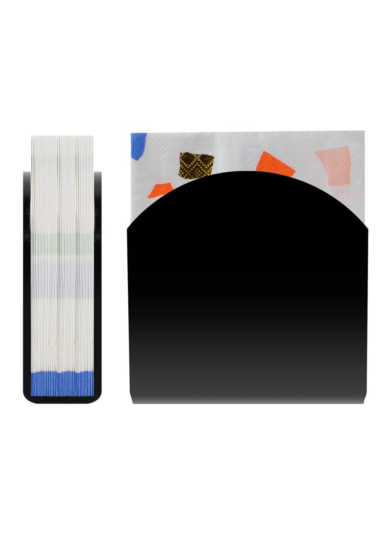 TPGP Napkin Holder Acrylic Napkin Holders for Tables | Clear Paper Napkin Holder Stand | Tabletop Freestanding Tissue Box Dispenser for Dinner, Kitchen, Restaurant, Home Decor, Bar Accessories (Black) - Image 2