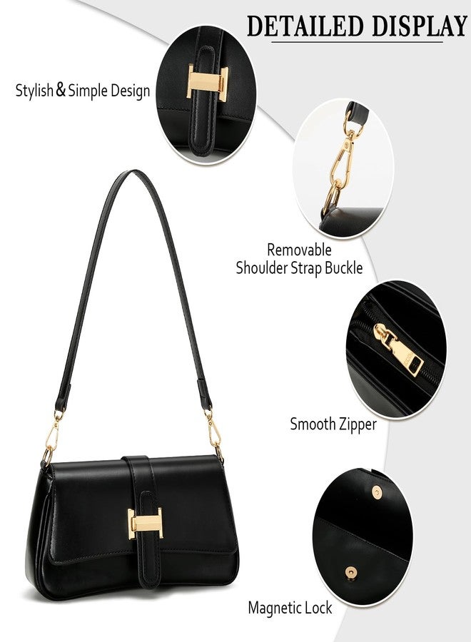 kkxiu Shoulder Bag for Women Hobo Purses and Handbags Retro Clutch Underarm Bag, Black - Image 4