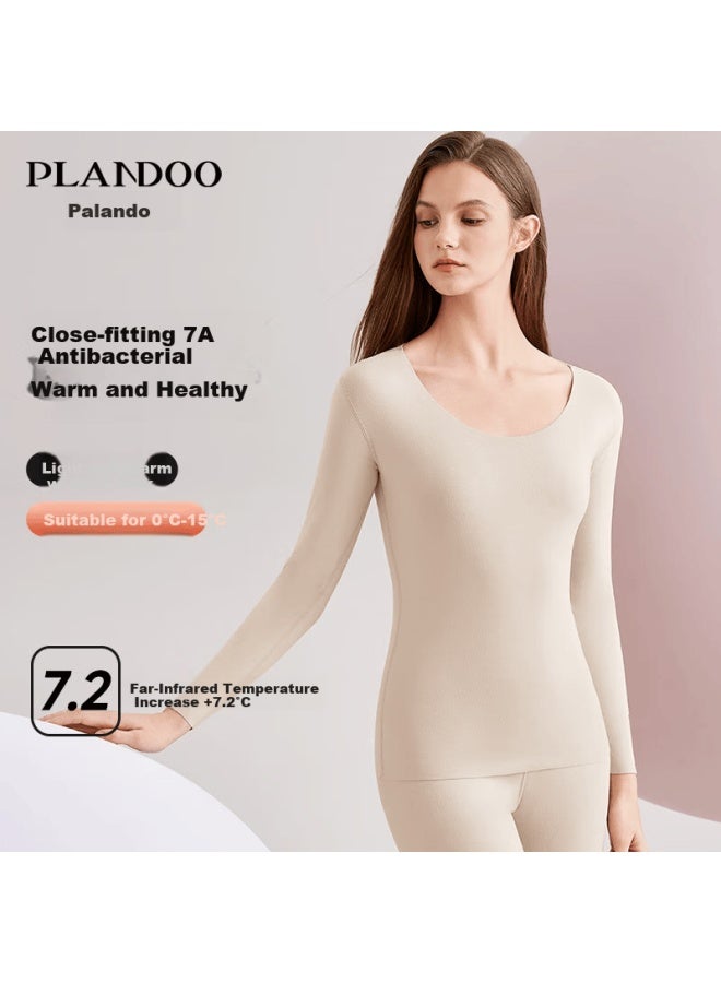 PLANDOO Palando Light Warm Skin Care Thermal Underwear Set For Women, Autumn Heat-generating Fleece Seamless Warm Set, 2XL - Image 1