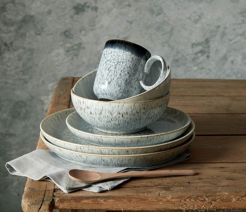 Denby USA 16 Piece Halo Kitchen Breakfast Collection Set Speckle - Image 2