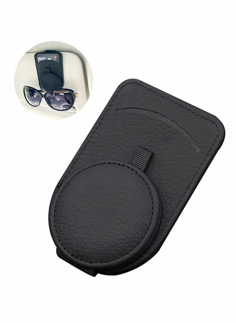 Sunglass Holder for Car Visor,Adsorption Sunglasses Holder Clip for Storing Glasses Card Mask, for Car Visor (Black) - Image 1