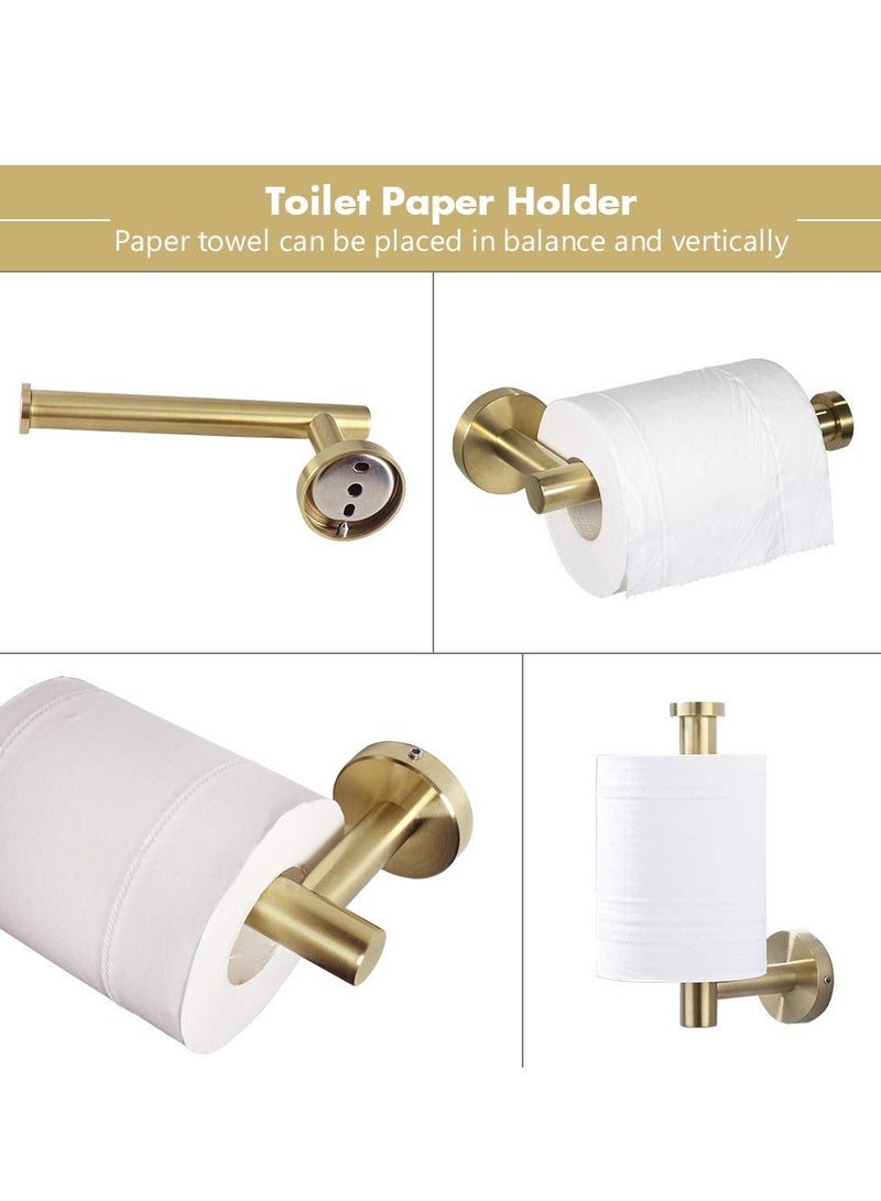 الفولاذ المقاوم للصدأ منشفة الرف مجموعة تضم ممدود منديل الشريط + حامل ورق التواليت + 3 رداء منشفة هوك اكسسوارات الحمام منشفة الشريط مجموعة - Image 3