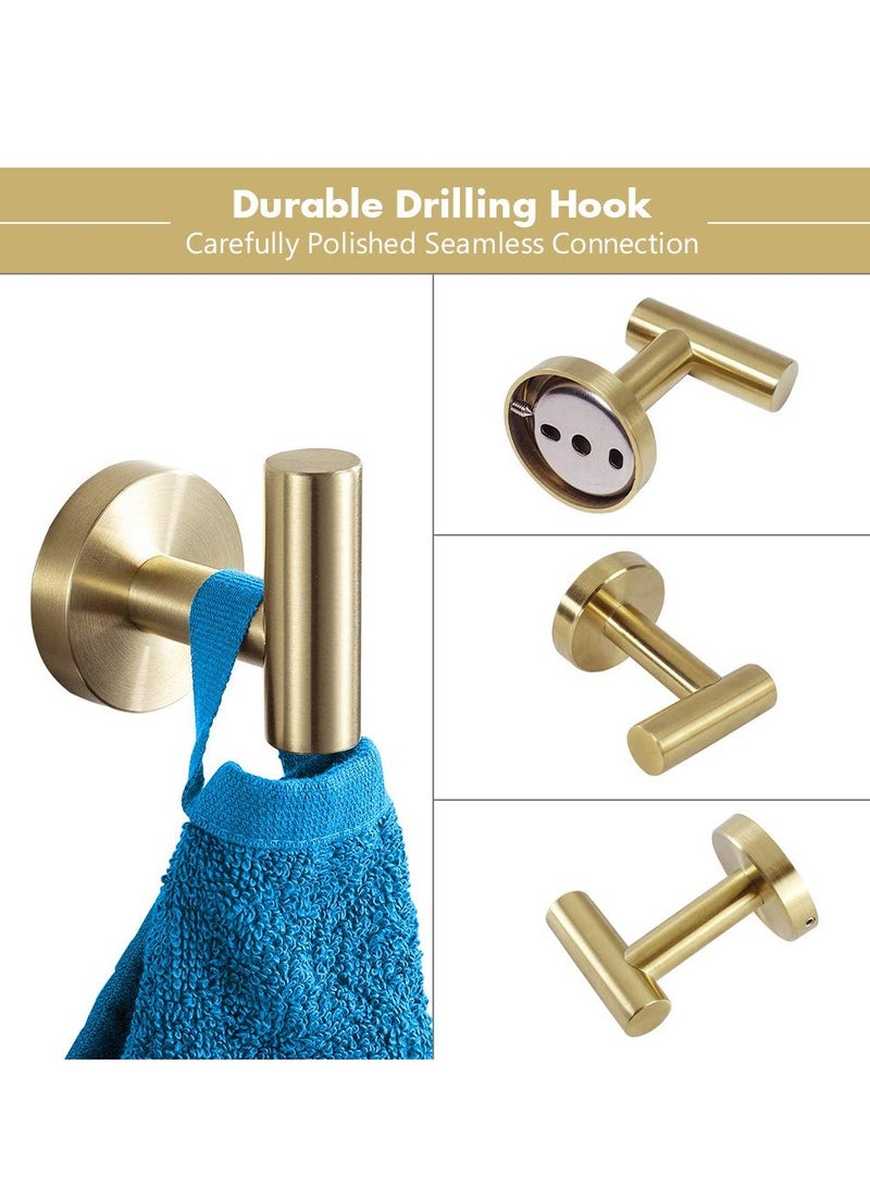 الفولاذ المقاوم للصدأ منشفة الرف مجموعة تضم ممدود منديل الشريط + حامل ورق التواليت + 3 رداء منشفة هوك اكسسوارات الحمام منشفة الشريط مجموعة - Image 4