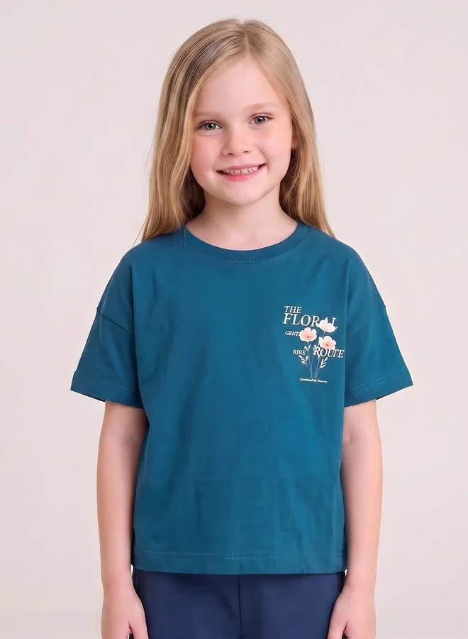 Take Two Girls Oversized Graphic T-Shirt By Juniorloom