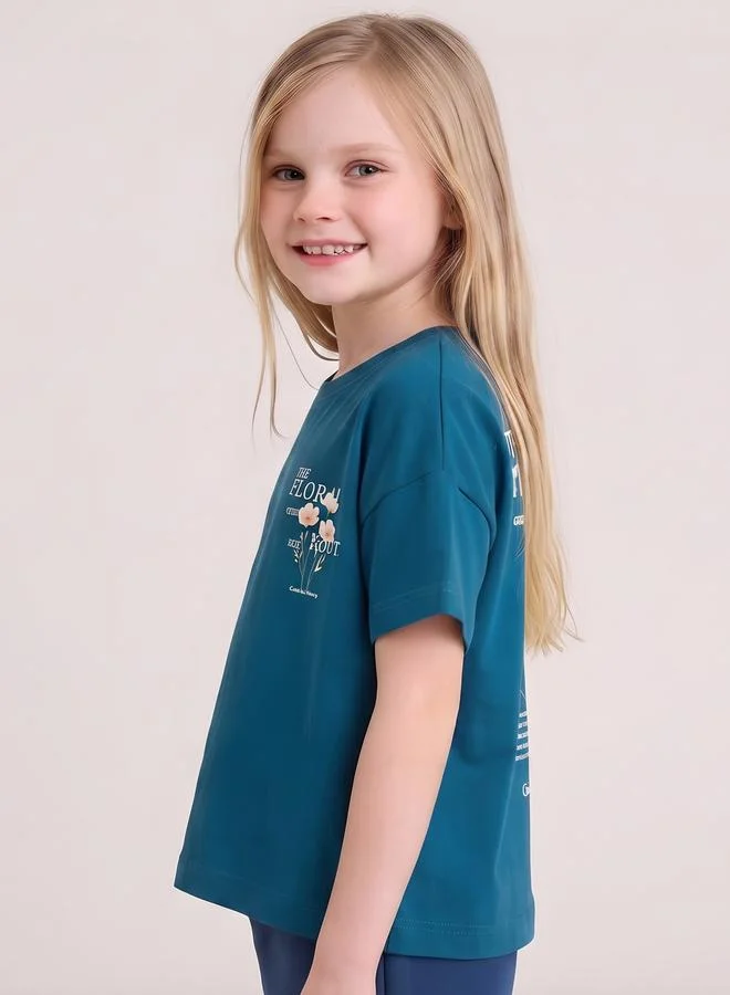 Take Two Girls Oversized Graphic T-Shirt By Juniorloom