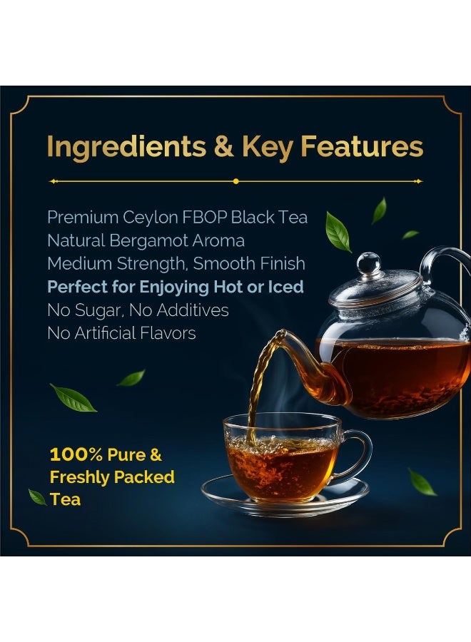 DOLPHIN TEA Dolphin Premium Ceylon Earl Grey Black Tea | FBOP Grade Loose Leaf with Natural Bergamot Flavour | 500g Box of Rich Flavoured | Pure Sri Lankan Tea for Everyday Drinking, Hot or Iced - Image 4