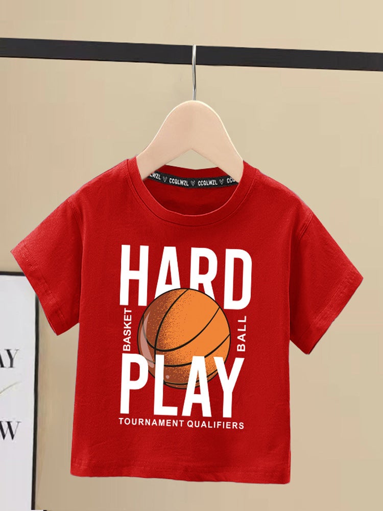 Boys' Short-Sleeved T-Shirt 2024 Children'S Cotton Crewneck Top Boys' Big Kids Loose Western-Style Ins Hong Kong Style - Image 2