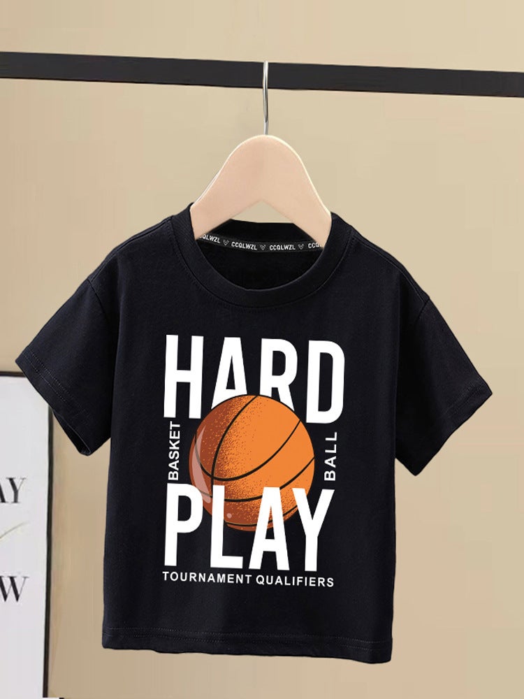 Boys' Short-Sleeved T-Shirt 2024 Children'S Cotton Crewneck Top Boys' Big Kids Loose Western-Style Ins Hong Kong Style - Image 5