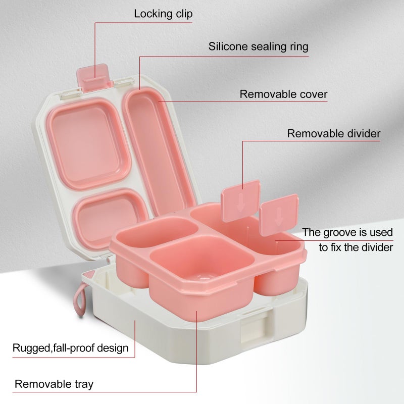 wiwens Bento Lunch Box for Kids with 12oz Soup Thermo Leak-Proof Lunch Food Container with 5 Compartment Thermo Hot Food Jar and Insulated Lunch Bag for Kid Toddler Girls Boys to School - Image 2
