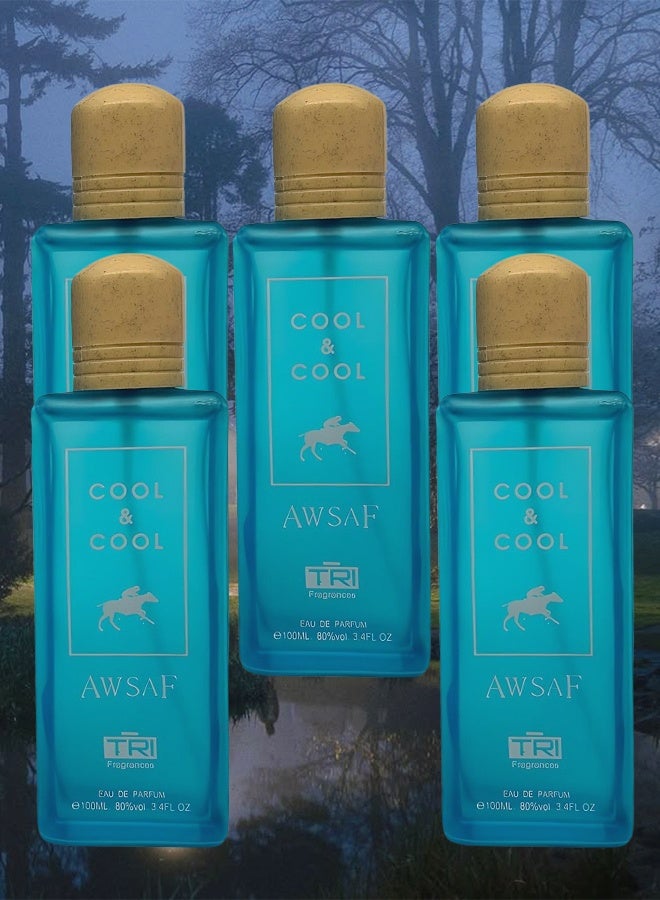 TRI 5 Pieces Awsaf Cool & Cool Perfume 100ml EDP - Image 1