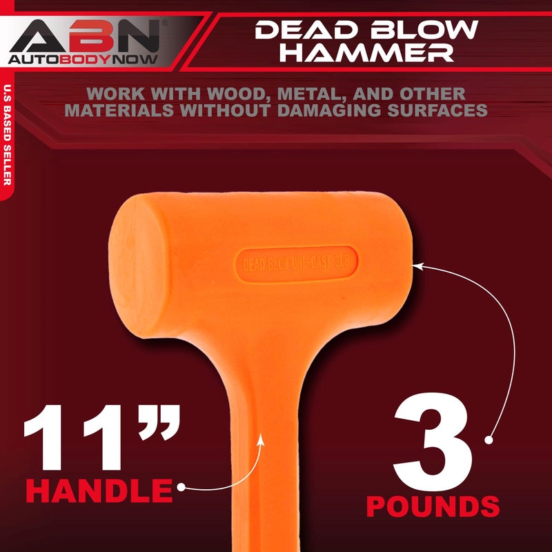 ABN مطرقة ABN الميتة، 3 رطل – مطرقة يونيكاست مع طلاء مطاطي غير مضر - Image 2