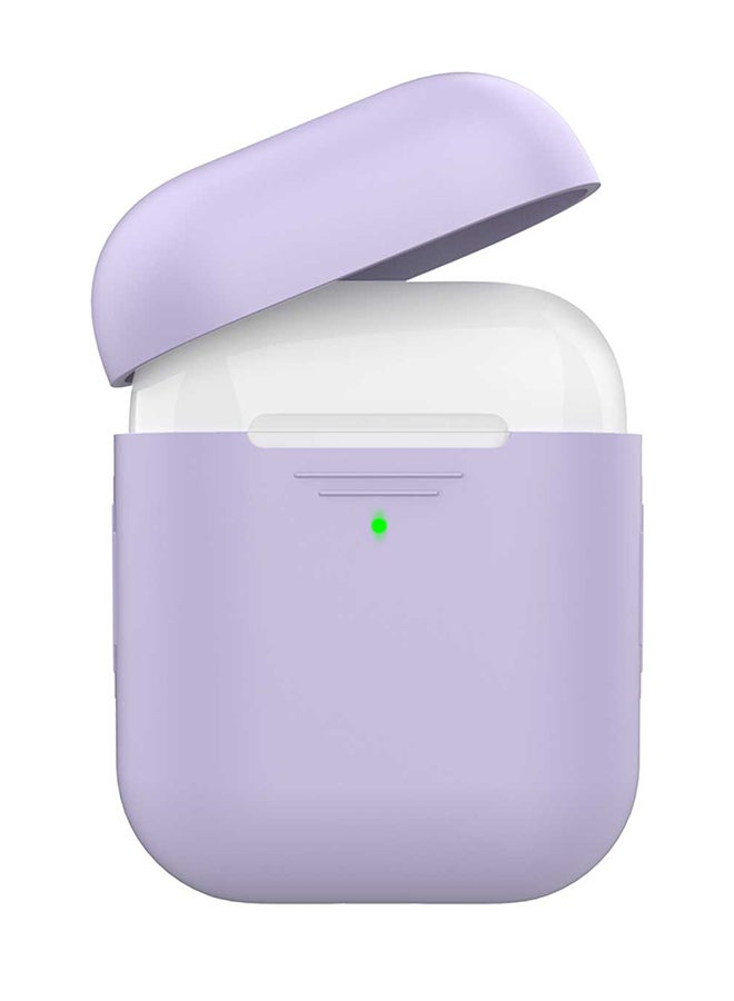 Apple AirPods Case Cover, Slim-Fit Soft Silicone Full Protective Shockproof Cover with Wireless Charging Compatible, Anti-Slip and Scratch Resistance for Purple - Image 1