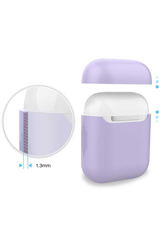 Apple AirPods Case Cover, Slim-Fit Soft Silicone Full Protective Shockproof Cover with Wireless Charging Compatible, Anti-Slip and Scratch Resistance for Purple - Image 2