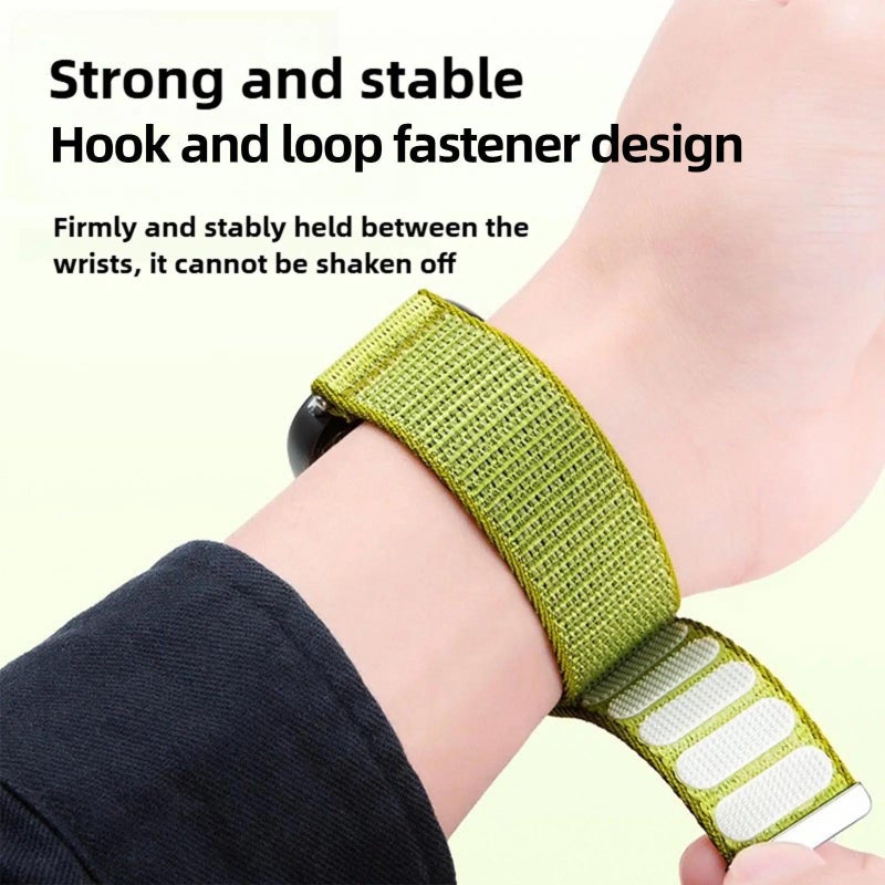 erorex For Redmi Watch 5 / Watch 4 Woven Nylon Hook And Loop Fastener Metal Interface Watch Band(Gray) - Image 5