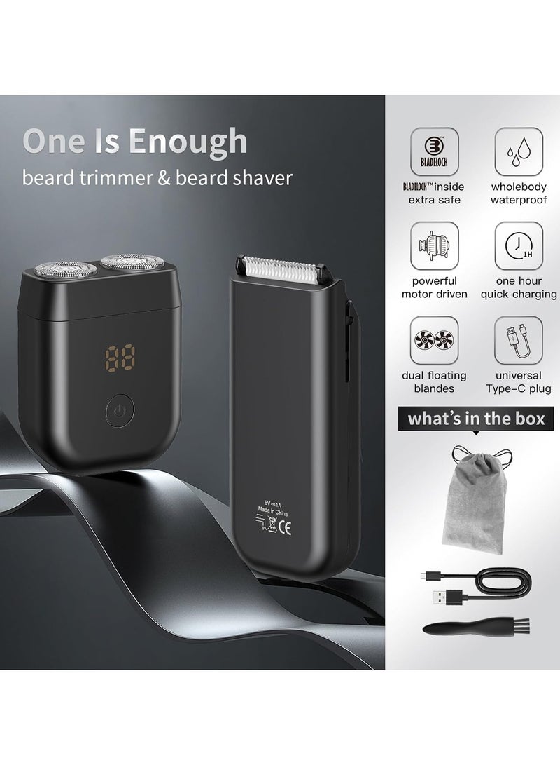 ENSSU Beard Trimmer and Beard Shaver 2 In 1 Set for Men's, Full Body Hair Trimming USB Charging Mini Shaver Hair Trimmer - Image 2