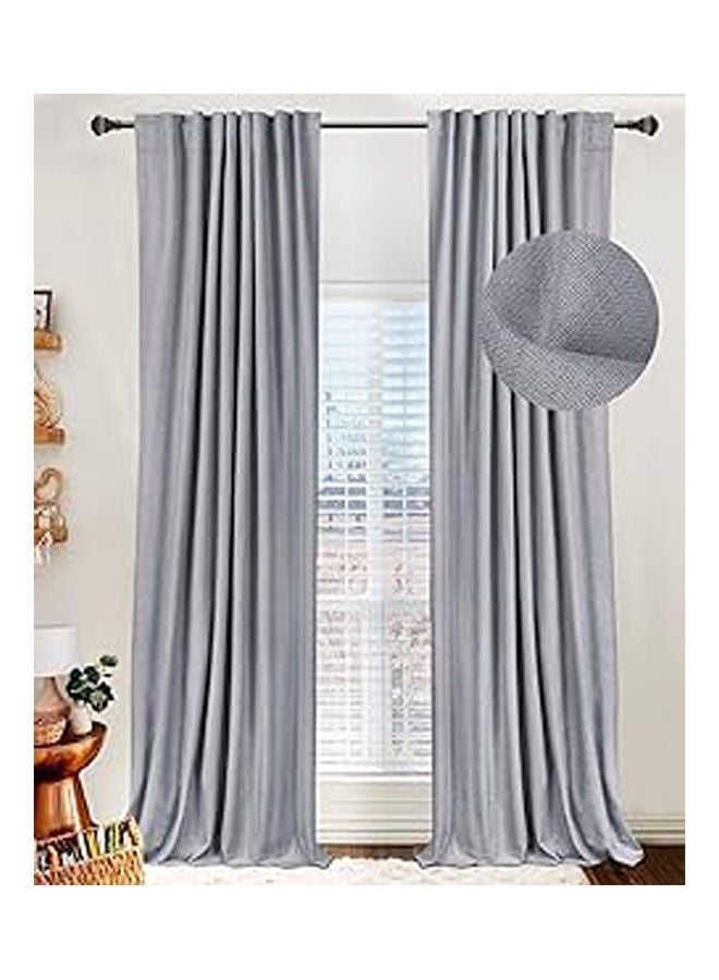 Intex Curtains House Shield Linen 100% Blackout Curtains Thermal Insulated With Back Tab/Rod Pocket 1 Piece - Image 1