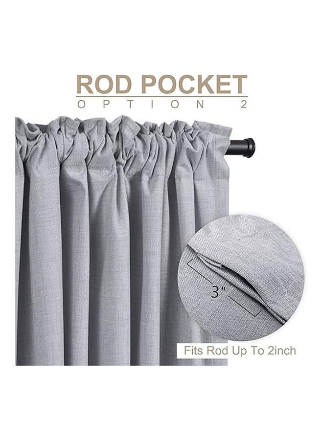 Intex Curtains House Shield Linen 100% Blackout Curtains Thermal Insulated With Back Tab/Rod Pocket 1 Piece - Image 3