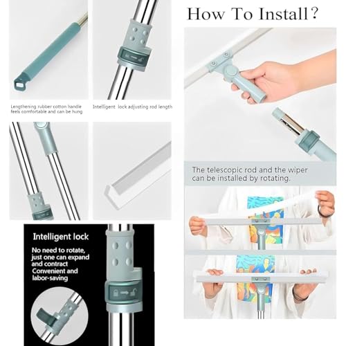 Azaria Multifunctional 180° Rotating Magic Broom Sweeper Floor Wiper Mop, Silicone Broom for Bathroom, Kitchen & Glass Cleaning Magic Mop for Floor, Broom & Wipers for Bathroom Floor, Wiper for Floor - Image 2