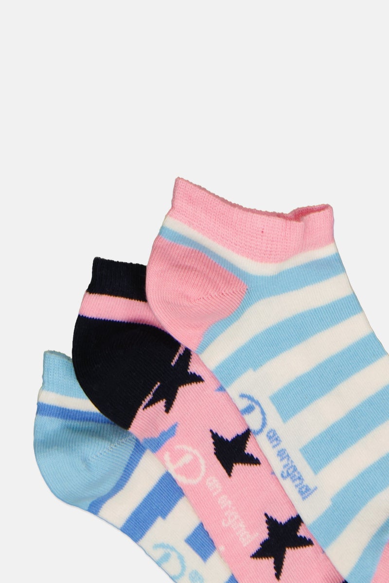 Original Penguin Kids Girl 5 Pairs Graphic Print Socks, Multicolor - Image 2