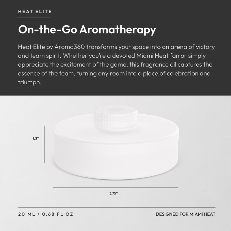 AROMA360 x NBA - Smart Car Diffuser Oil - Miami Heat - Heat Elite - Air Freshener Cartridge - Mandarin, Peach, and Patchouli - Essential Oils - Cars, Trucks, SUVs, RVs - Image 3