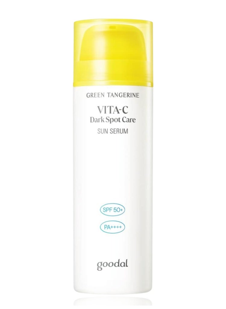 Goodal Green Tangerine Vita C Dark Spot Care Sun Serum SPF 50+ 50ml Brightening Daily Sunscreen for Dull Skin & Dark Spots - Image 1