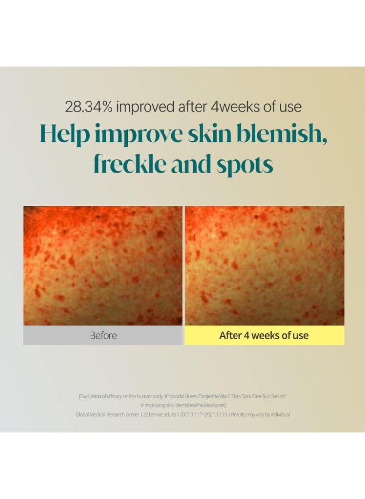 Goodal Green Tangerine Vita C Dark Spot Care Sun Serum SPF 50+ 50ml Brightening Daily Sunscreen for Dull Skin & Dark Spots - Image 5