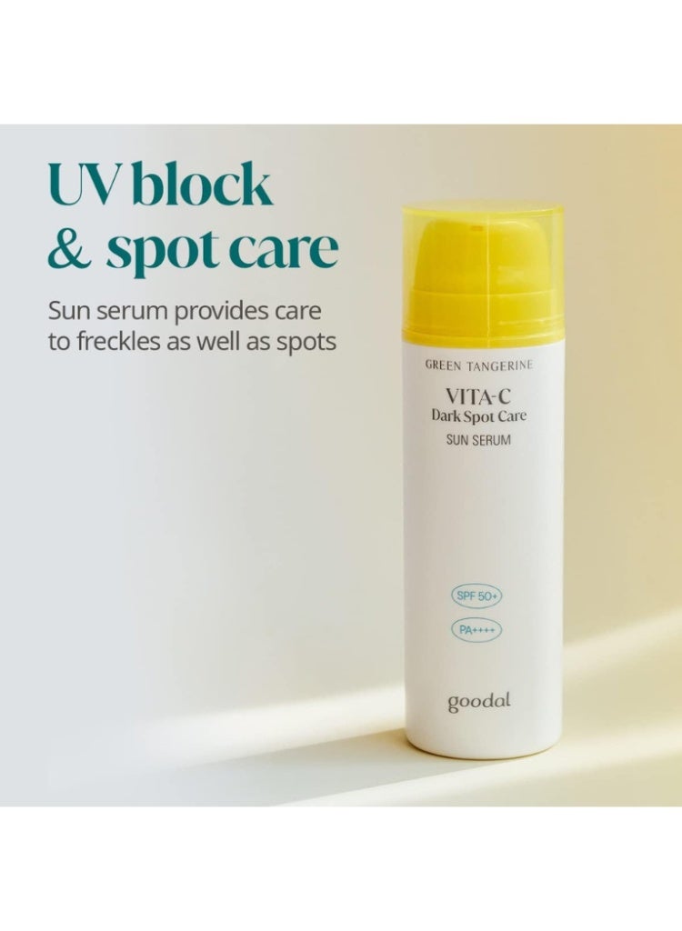Goodal Green Tangerine Vita C Dark Spot Care Sun Serum SPF 50+ 50ml Brightening Daily Sunscreen for Dull Skin & Dark Spots - Image 3